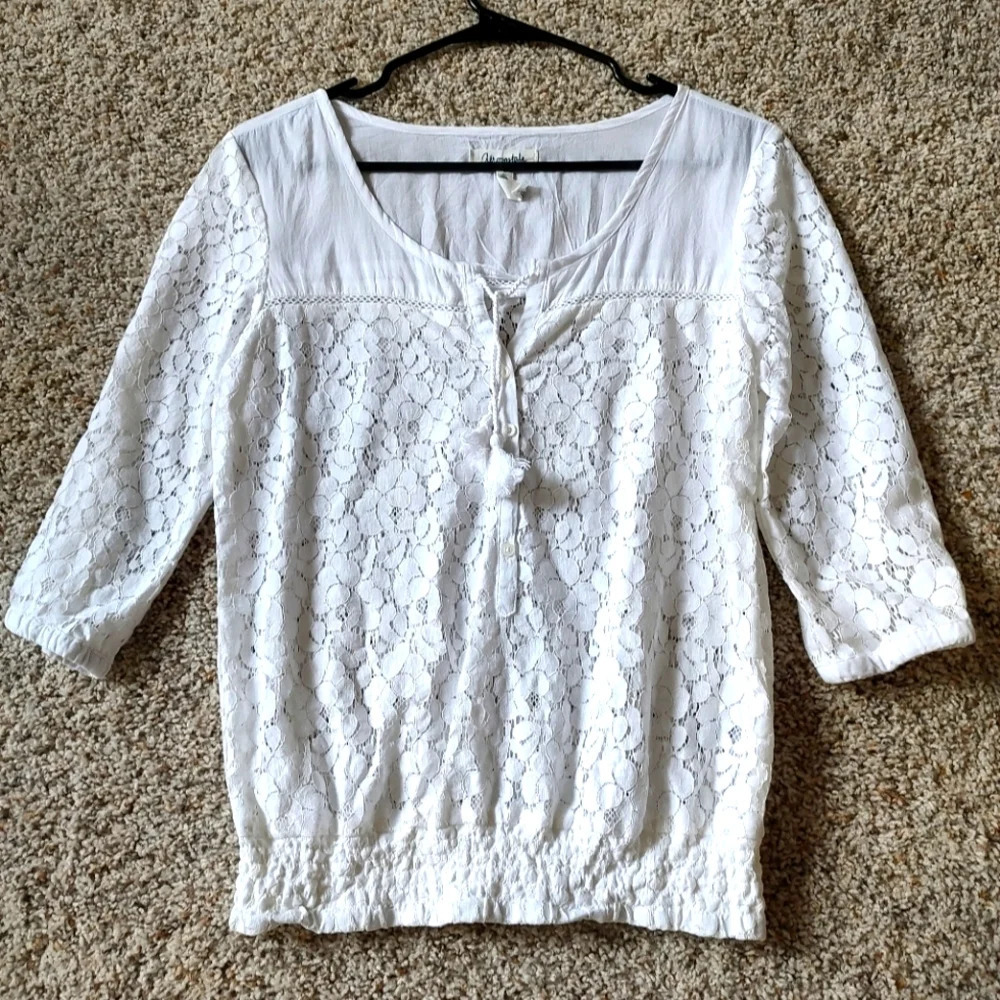 Aeropostale Lace Cotton Top Small